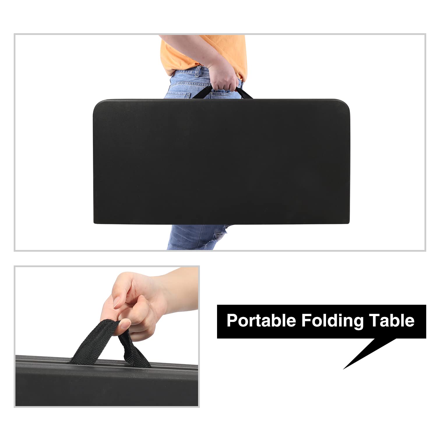 Table à cartes carrée légère et portable avec pieds pliables 