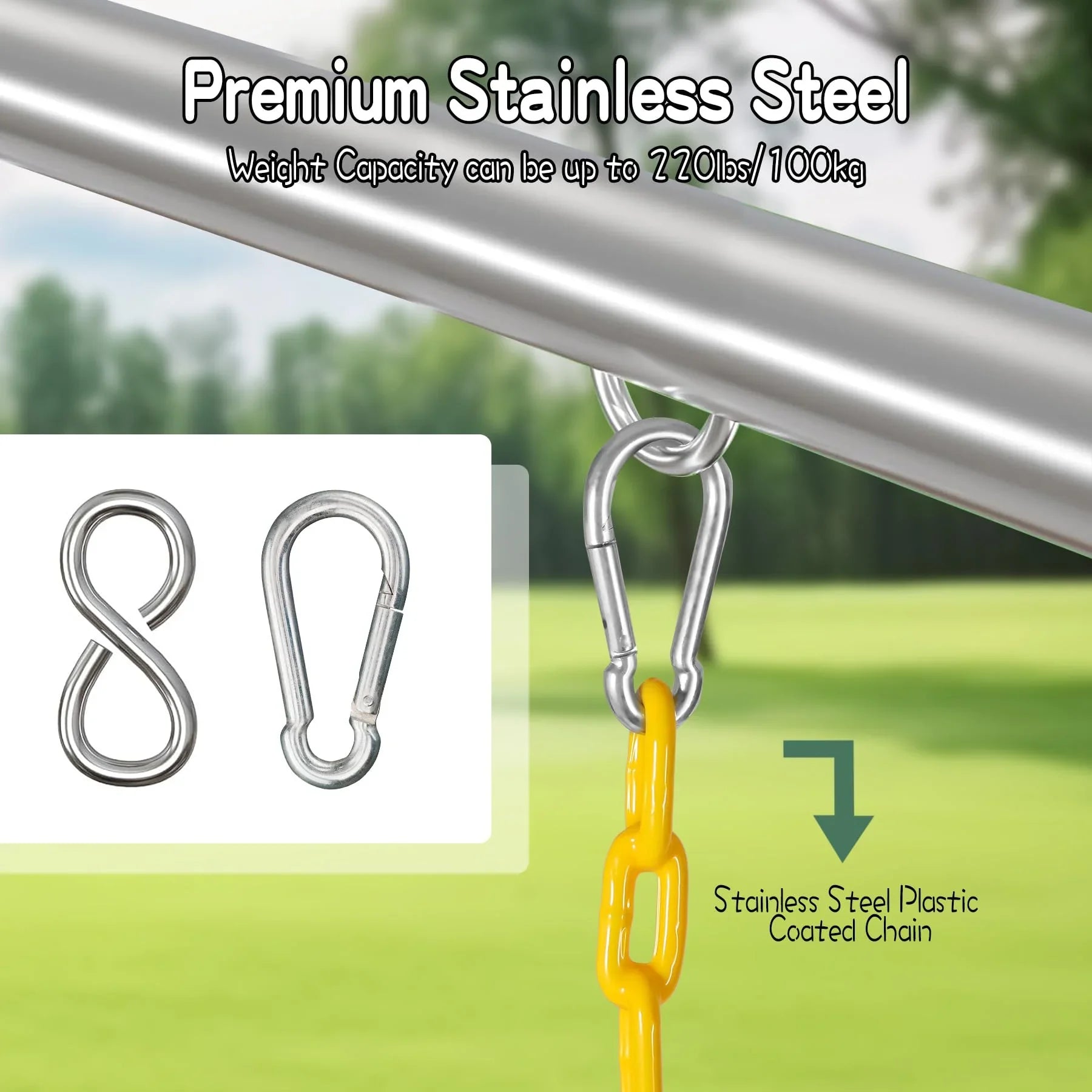 Kids High Back Bucket Swings with Coated Chains