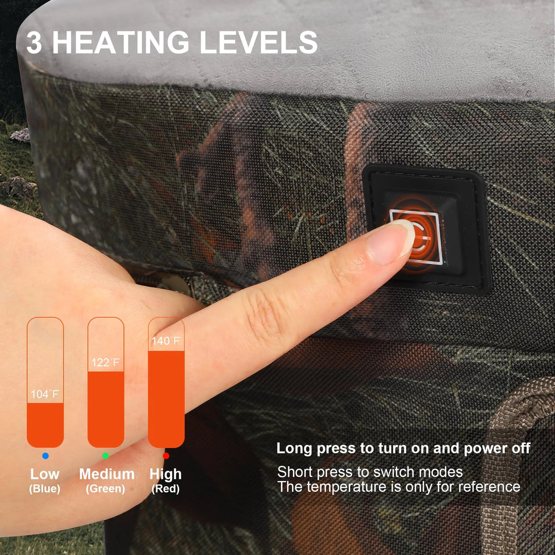 Waterproof Heated Seat Cushion with 3 Heat Levels