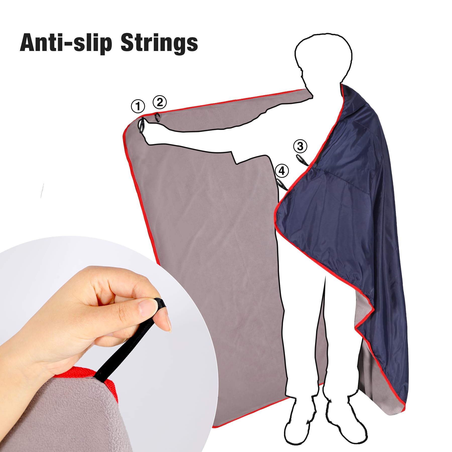 Manta impermeable para exteriores con forro polar cálido 