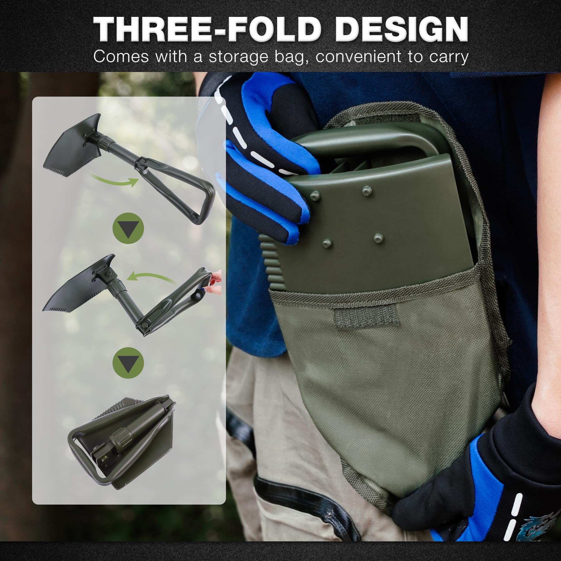 Pala plegable militar para acampar 