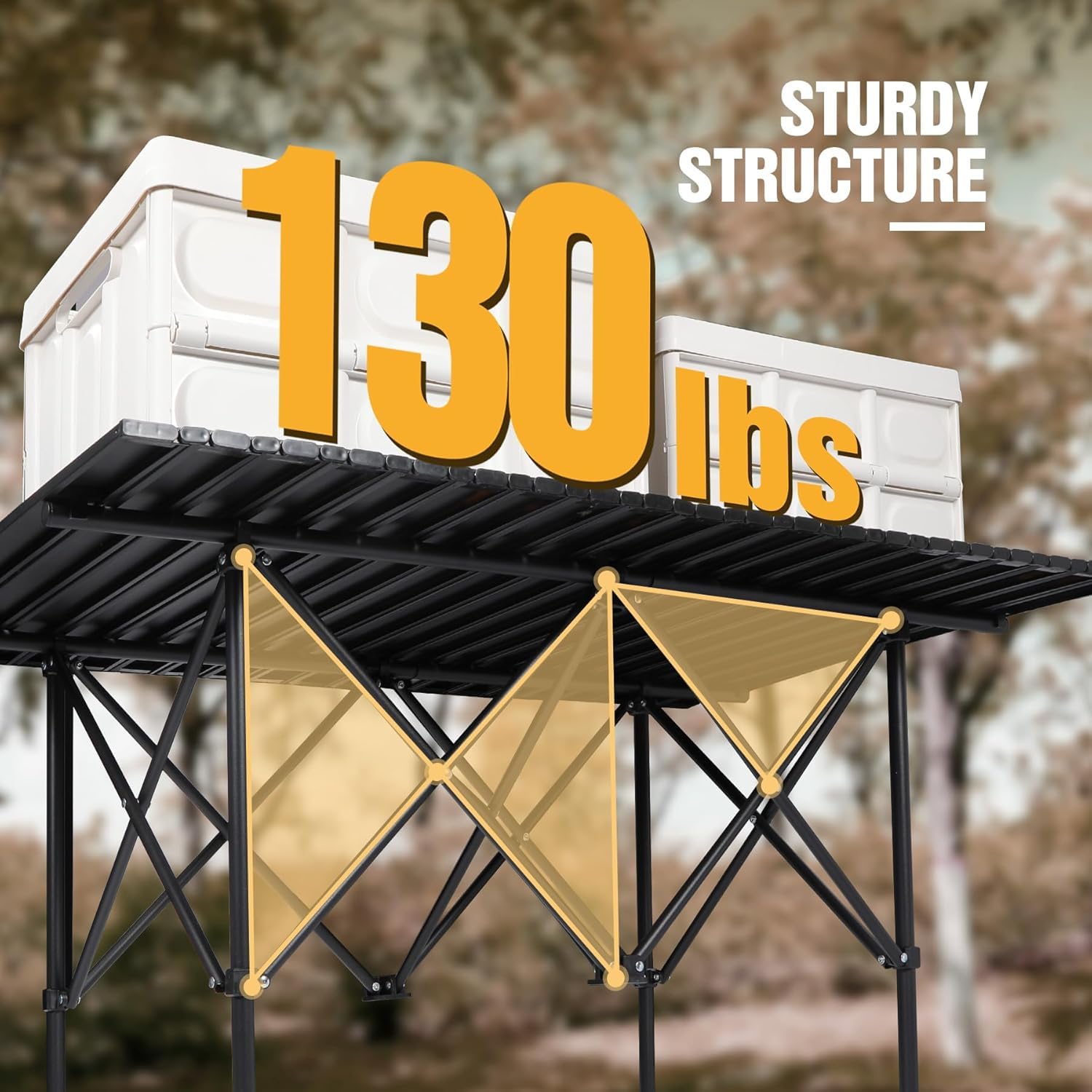 Roll Up Camping Tables That Fold Up, Lightweight Portable Compact Metal Camp Table for Grill Outdoor Picnic, Black Long 47x28