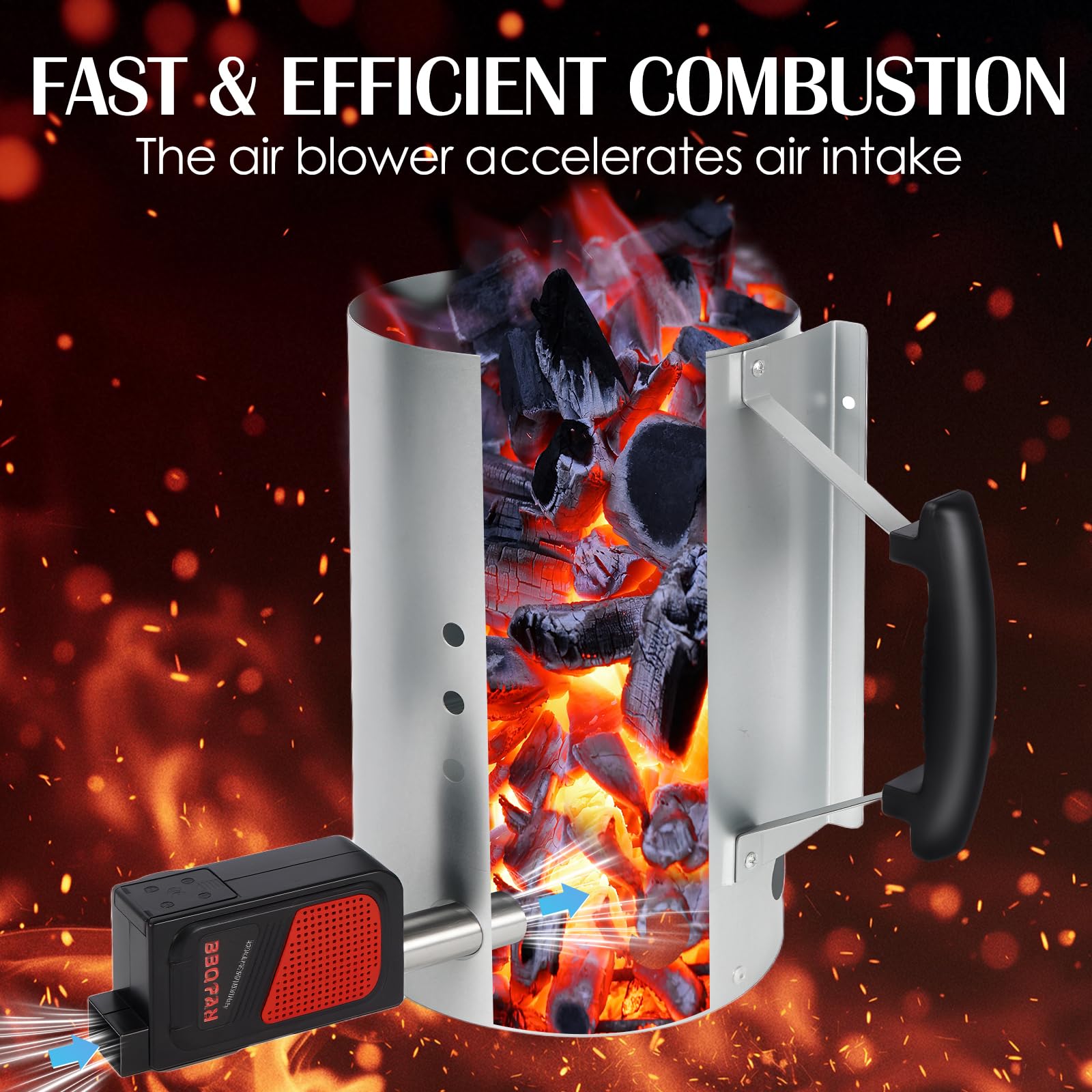 12"H Rapid Charcoal Chimney Starter Set