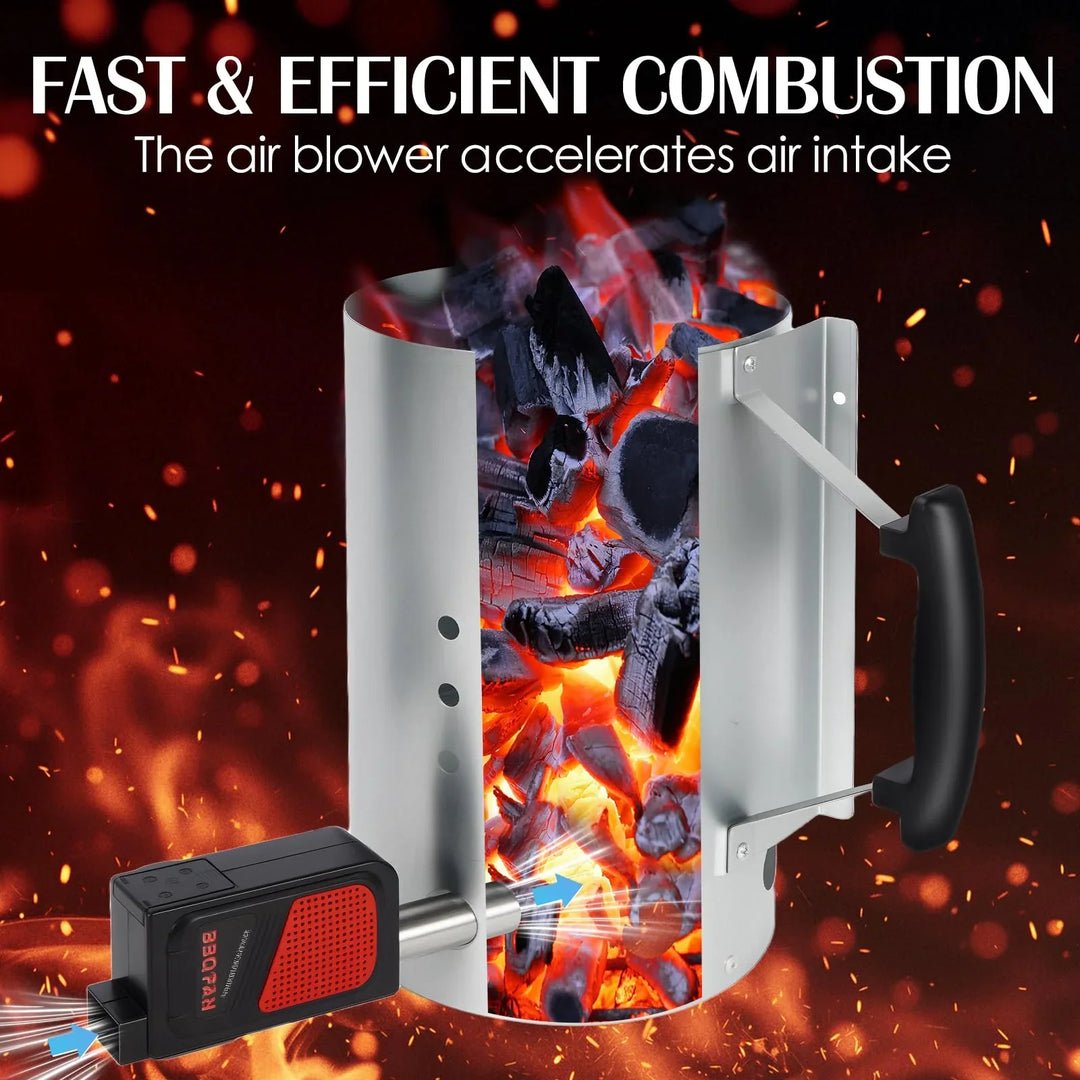 12"H Rapid Charcoal Chimney Starter Set