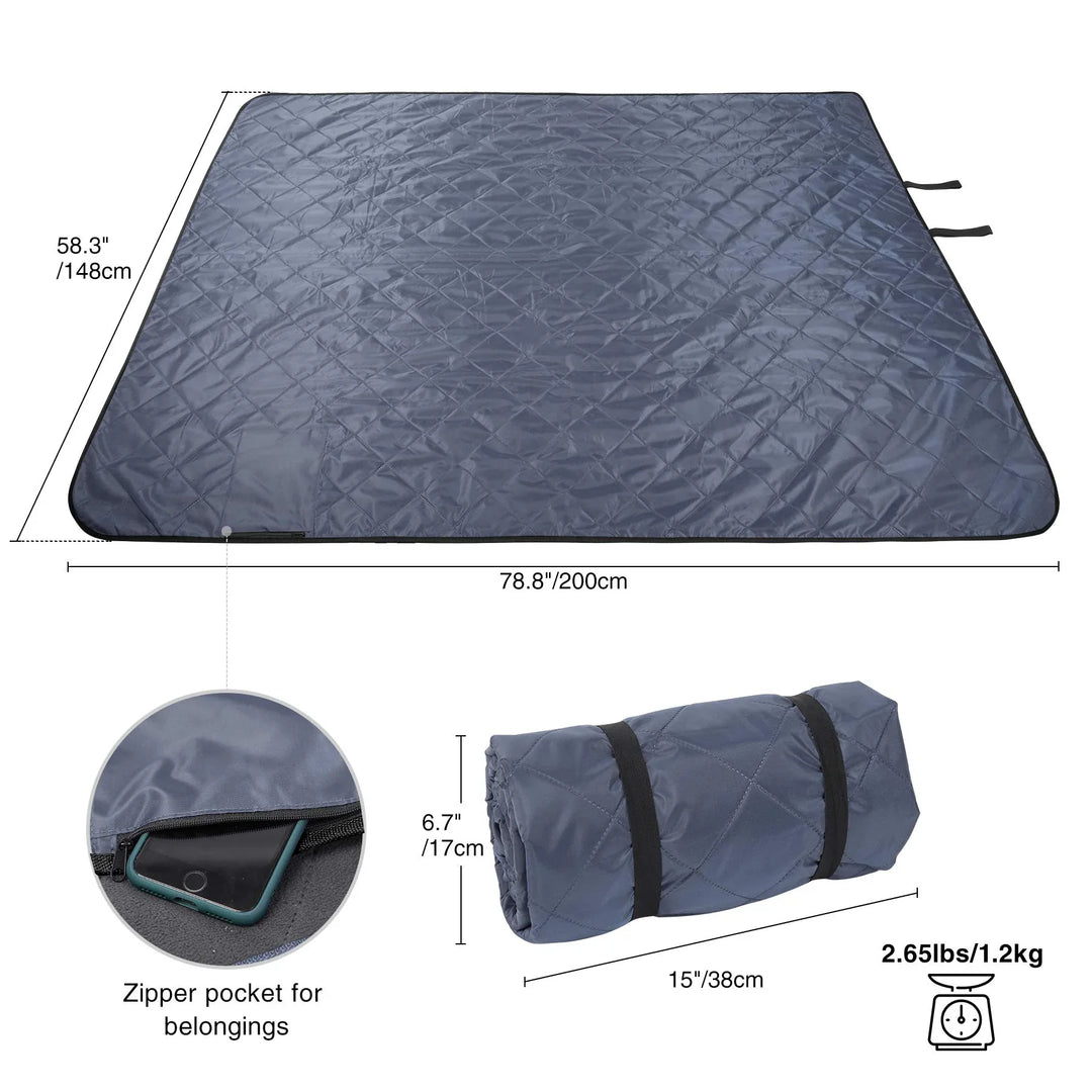Waterproof Outdoor Blanket with Fleece Lining