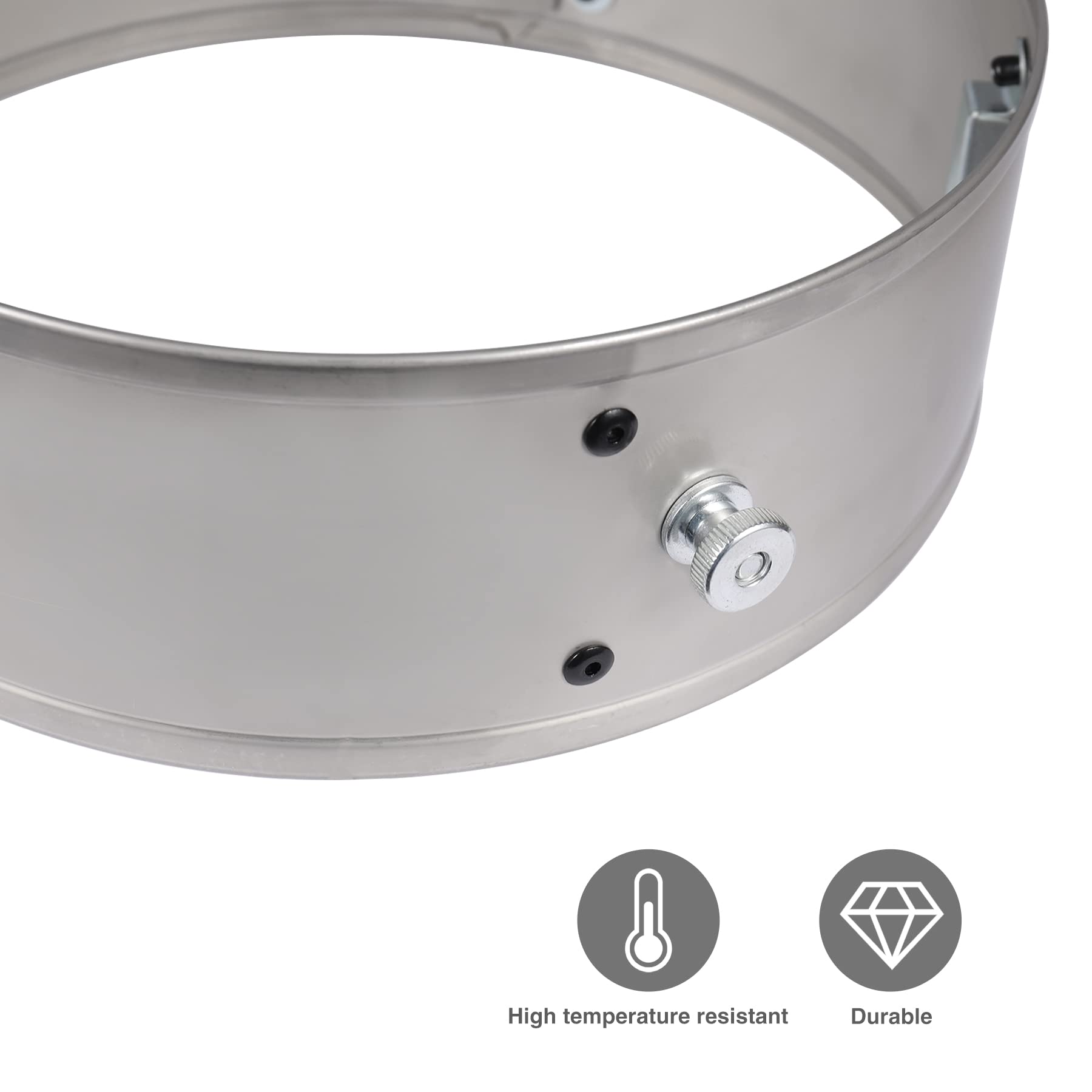 Rocket Stove Windscreen, 9.8"-14.2" Adjustable Stainless Steel Camping Wood Stove Windshield Portable for Outdoor Cooking, Round Silver