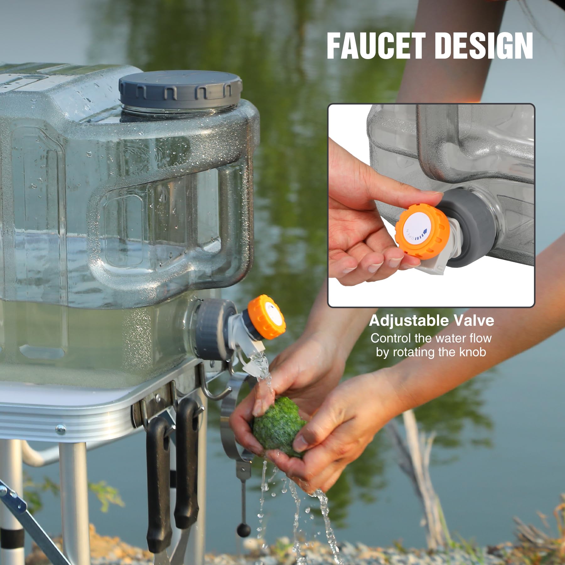 Portable Water Storage Tank with Adjustable Spigot - Food Grade PC