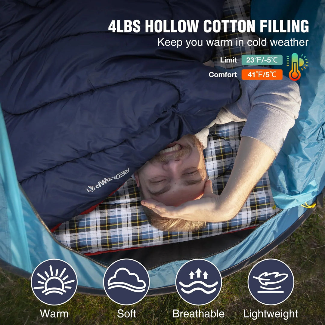 Saco de dormir de franela de algodón para acampar y hacer mochilerismo