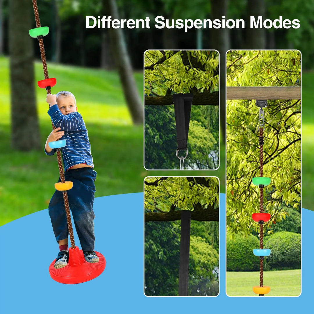 Heavy Duty Disc Climbing Rope Swing with Platforms
