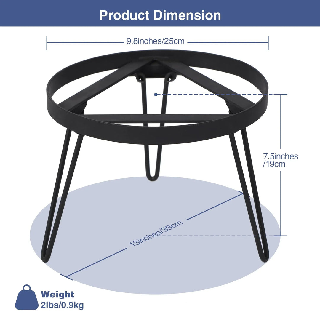 Folding Campfire Tripod for Cooking, Portable Camping Tripod Stand for Solo Stove Bonfire Fire Pit, Dutch Oven, Open Fire, Iron Black