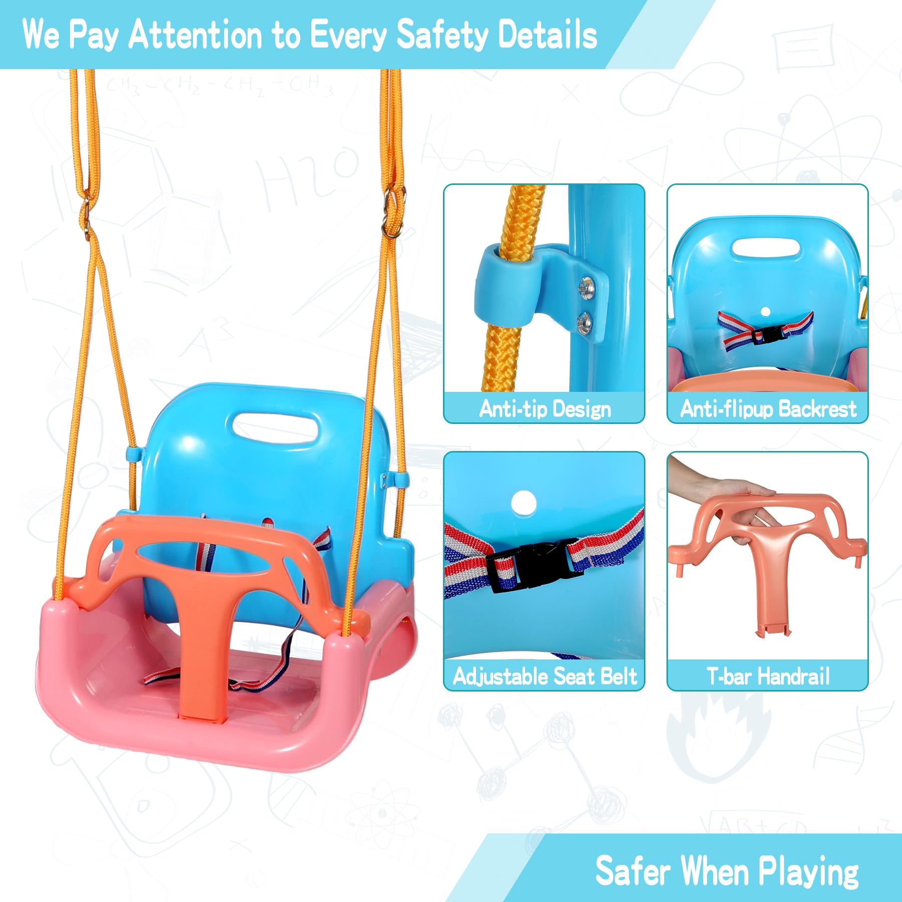 3-in-1 Grow-With-Me Adjustable Swing Seat