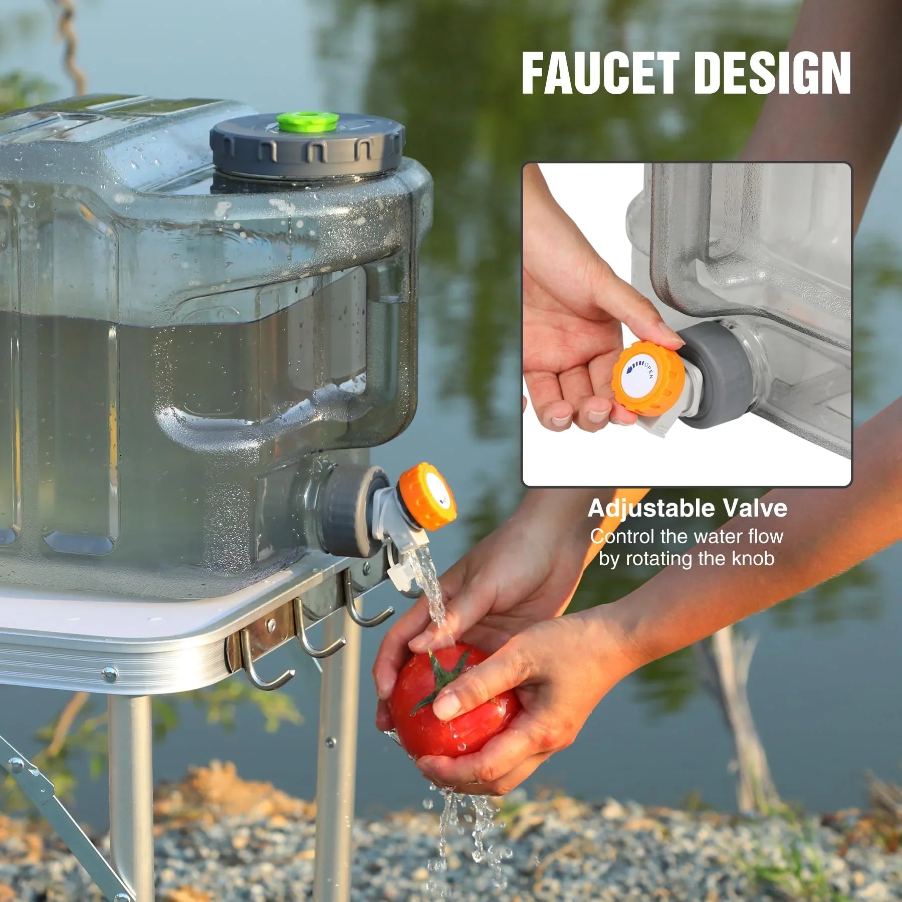 Portable Water Storage Tank with Adjustable Spigot - Food Grade PC