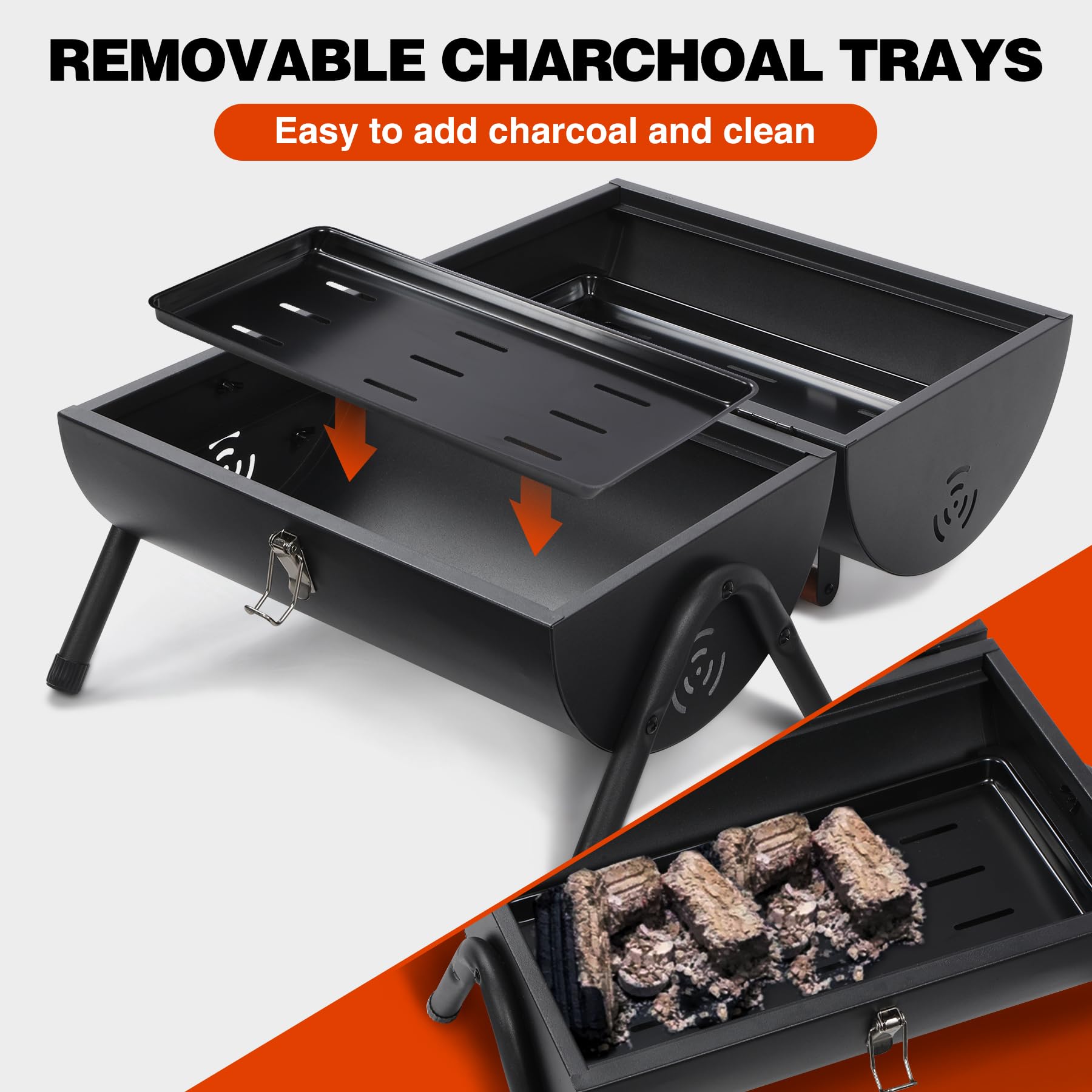 Portable Charcoal Grill with Thermometer