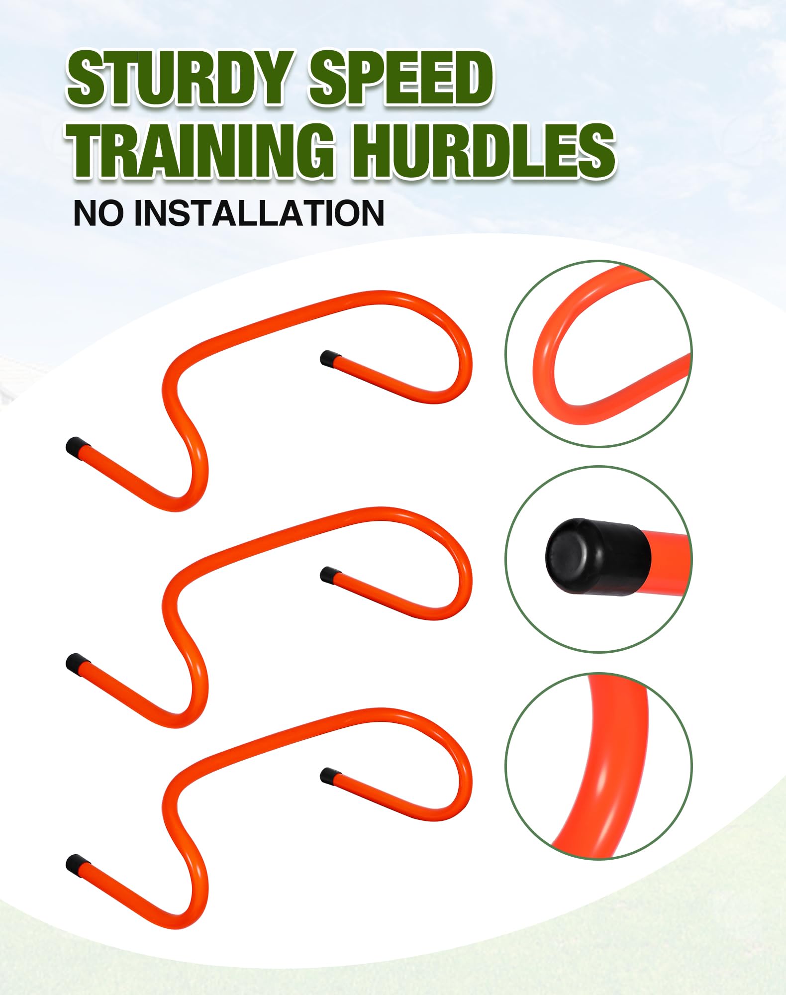 Adjustable Agility Hurdles,4 Height Speed Training Hurdles, Portable Speed Training Equipment with Carry Bag for for Athletes,Kids,Soccer,Basketball