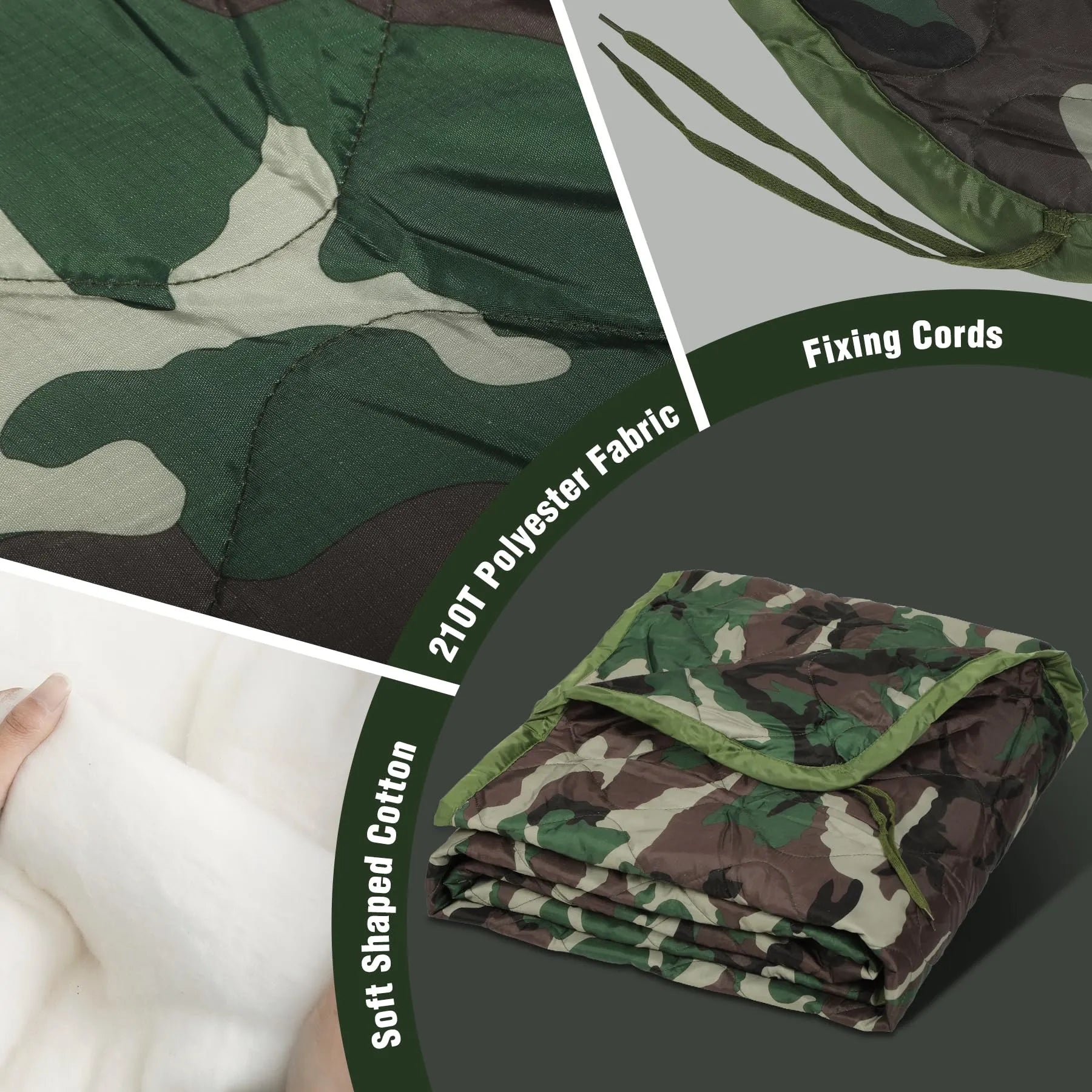 Wobbie Blanket, Poncho Liner for Hiking, Survival Compression Carry Bag