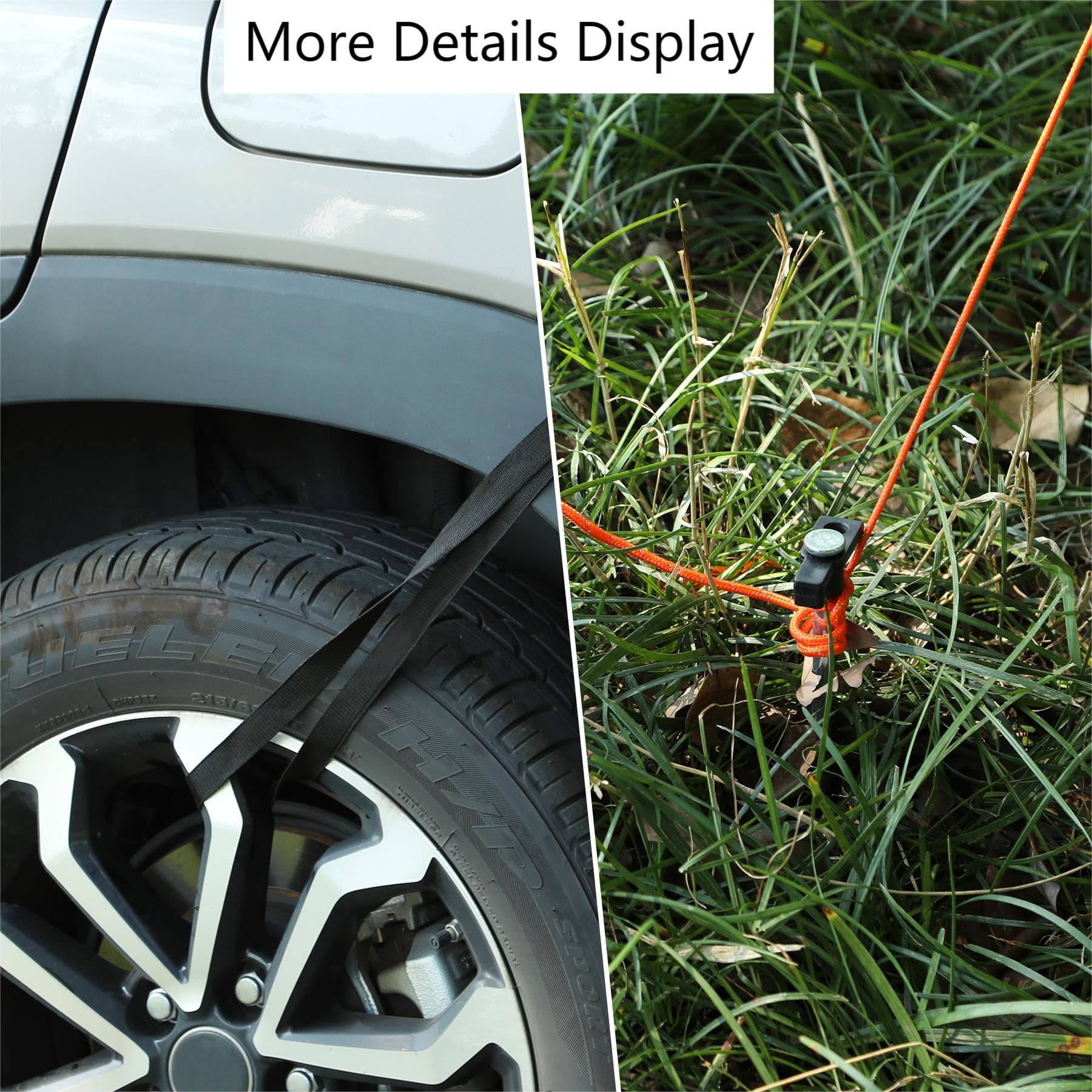 Waterproof Car Awning Sun Shelter with Carrying Bag, Portable Auto Canopy Camping Trailer Sun Shade for SUV, Truck, Van, Outdoor, Dark Grey