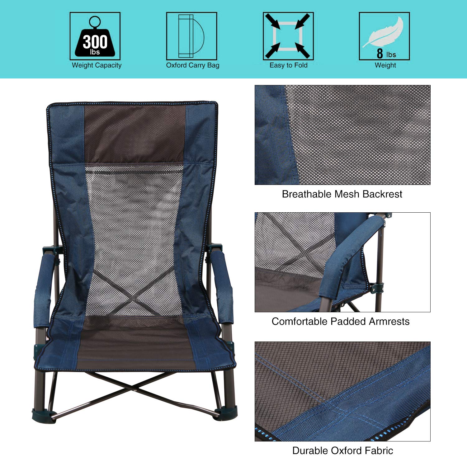 High Back Low Profile Beach Chair