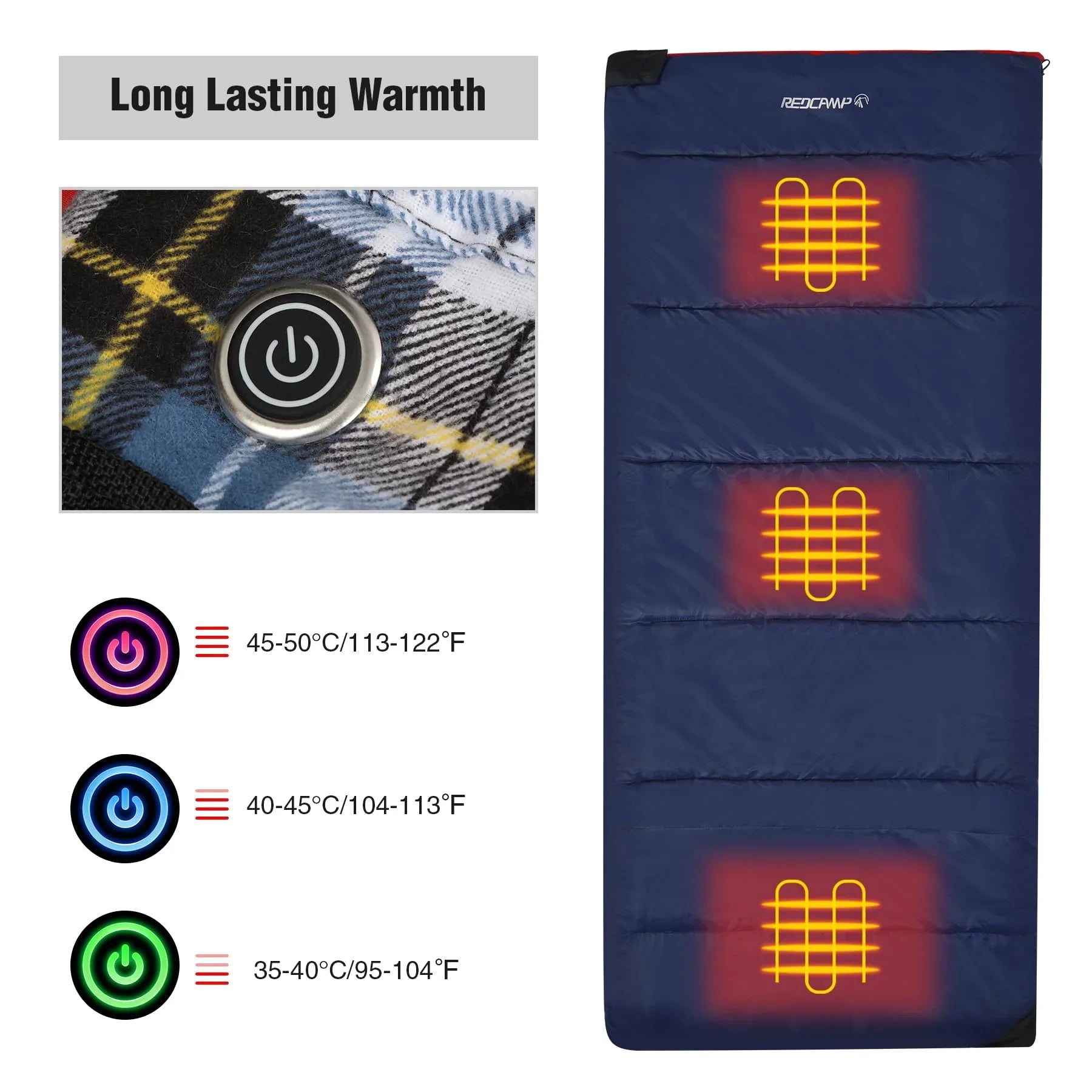 Heated Sleeping Bag with 3 Temperature