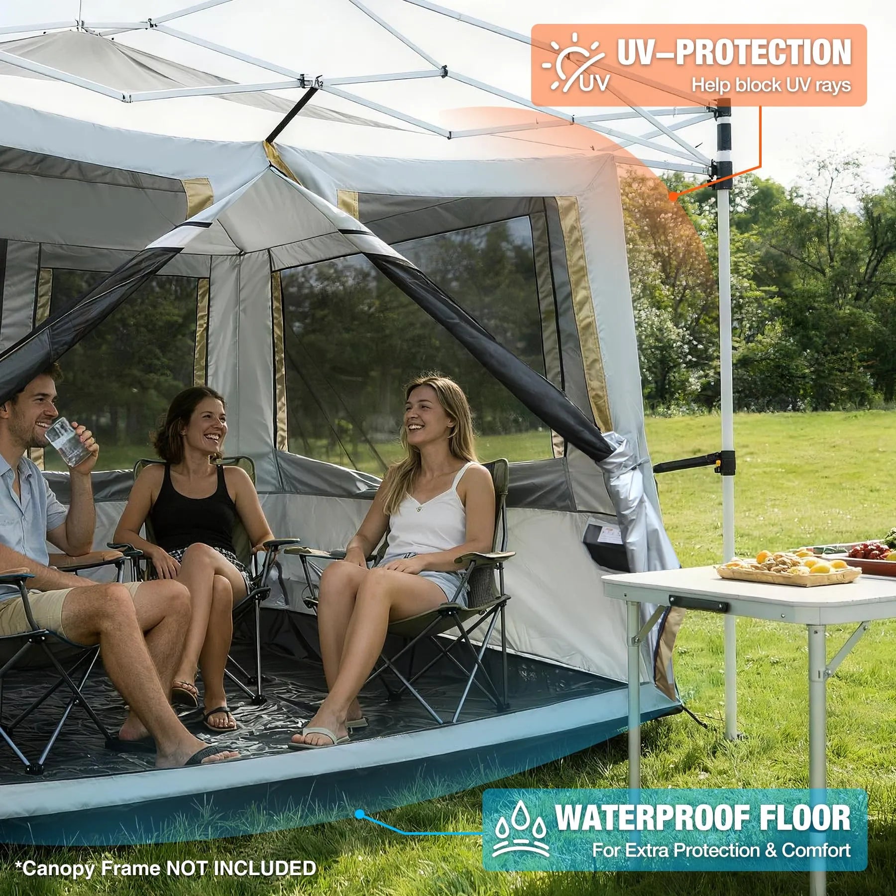 screen tent with floor REDCAMP Canopy Camping Tent for Pop Up Canopy Tent