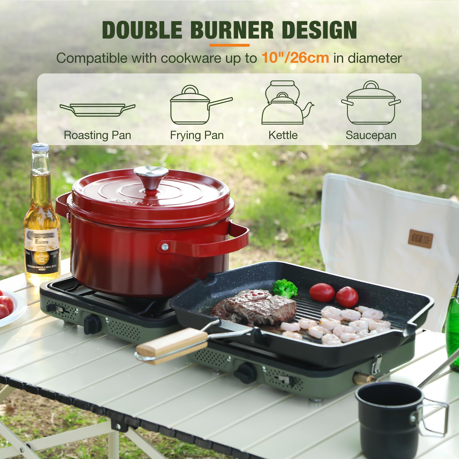 2 Burner Propane Camping Stove