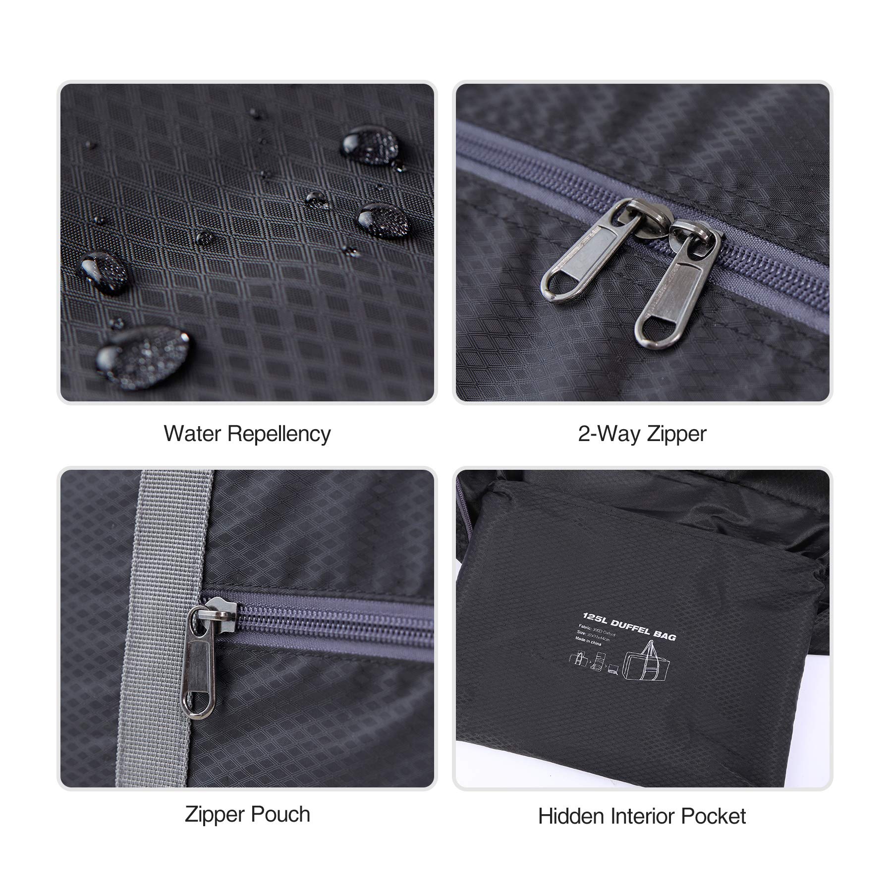 Grand sac de voyage pliable 75/96 L, sac de sport léger