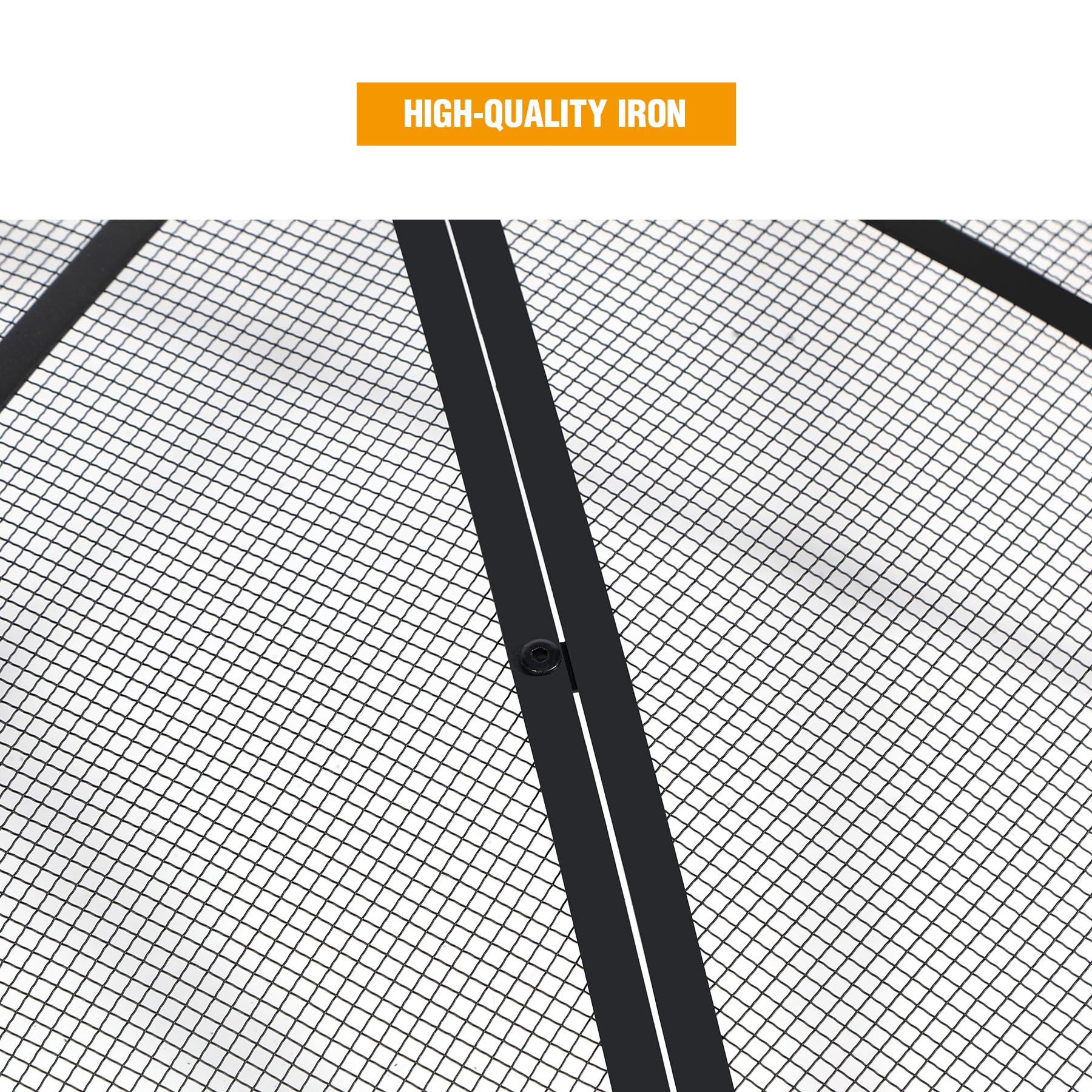 Fire Pit Spark Screen with Handle and Poker Outdoor Mesh Cover30"/36"