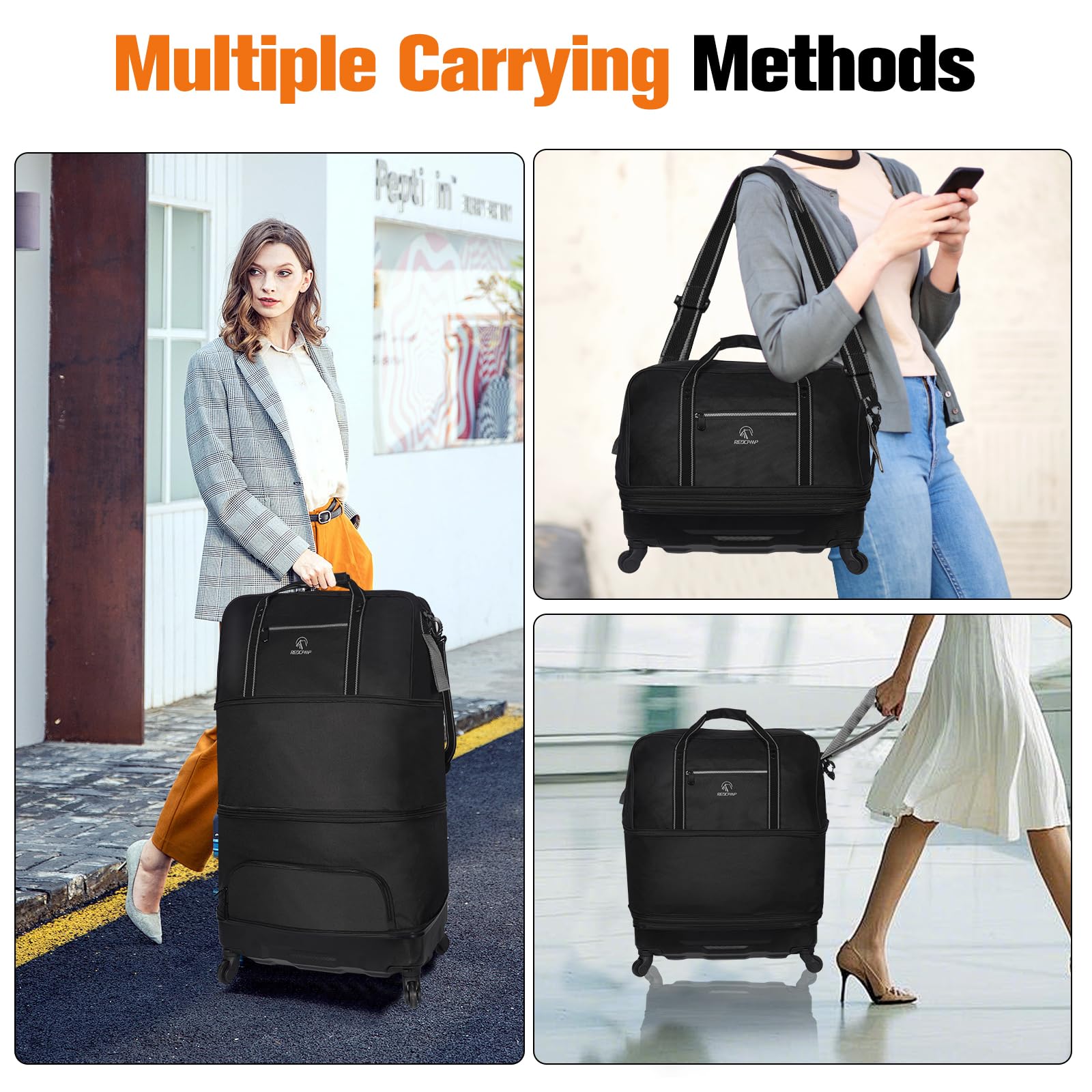 Expandable Rolling Duffel - 60L-130L Adjustable Capacity