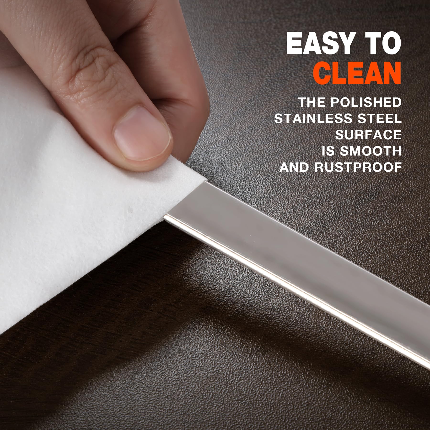 8PCS Kabob Skewers for Grilling, 23" Long 5/8 Wide Flat Metal Skewers for Kabobs, Reusable BBQ Stainless Steel Sticks with Wooden Handle for Outdoor Camping Picnic Cooking, Silver