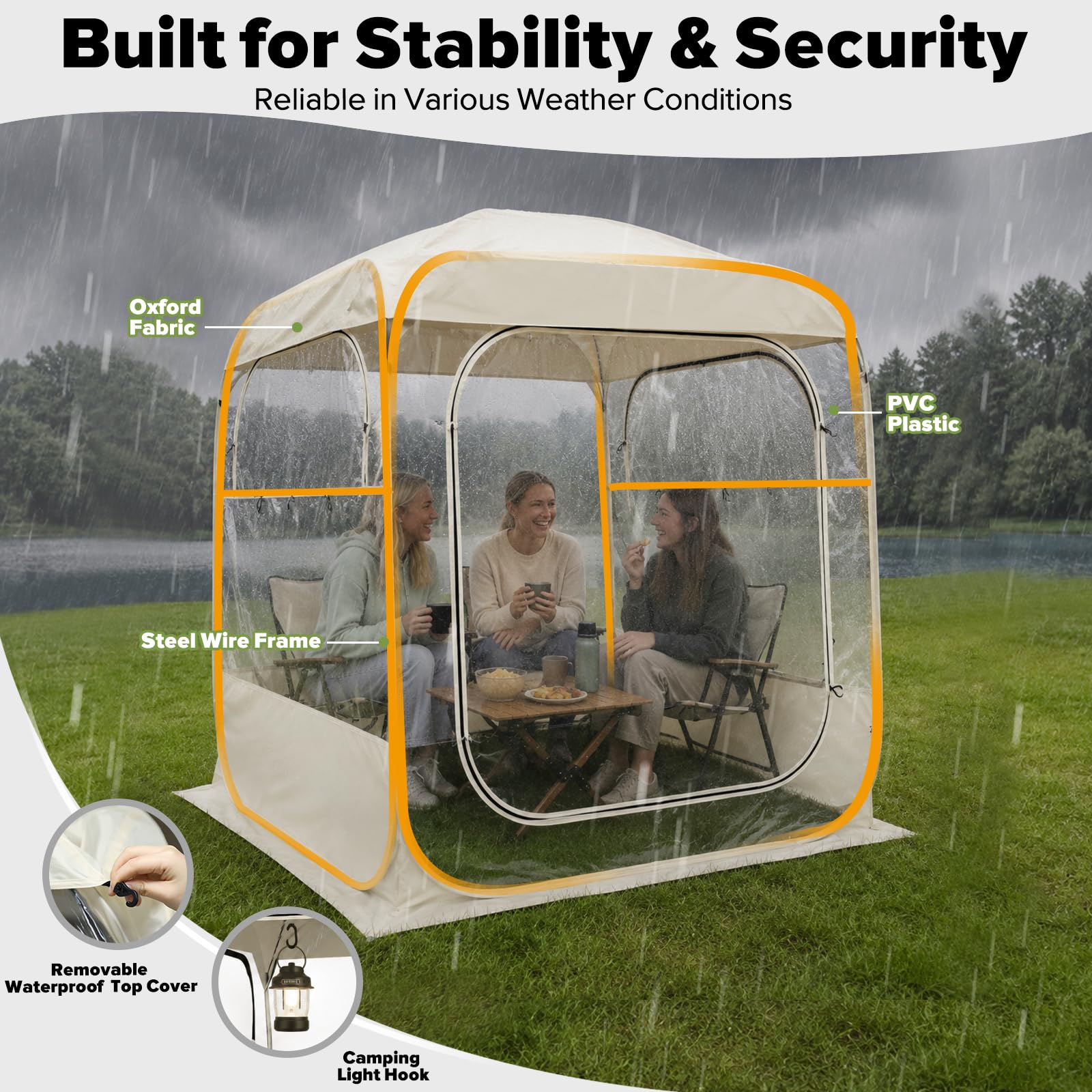 REDCAMP Pop Up Sports Tent with Clear PVC Panels