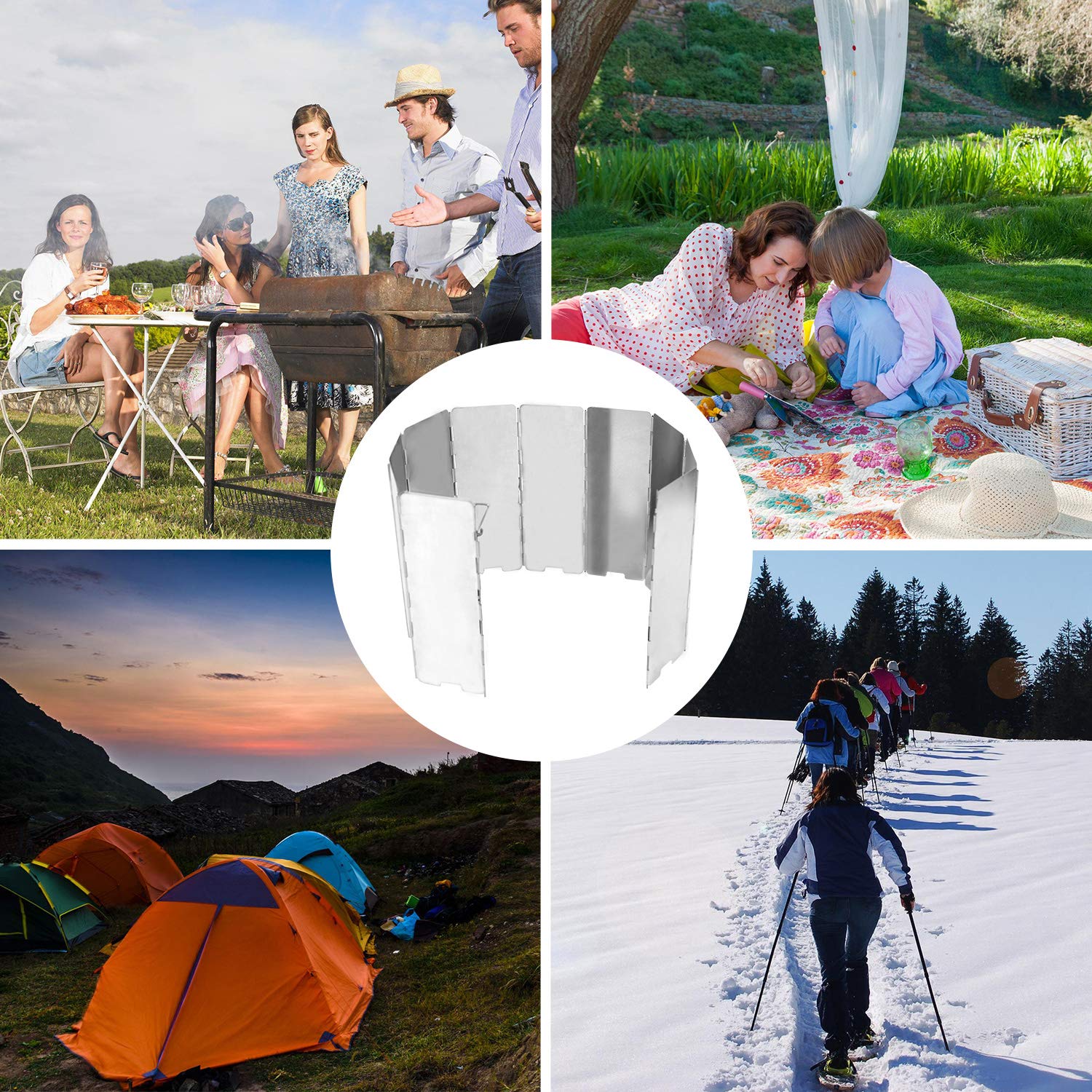 Aluminum Folding Stove Windscreen for Camping