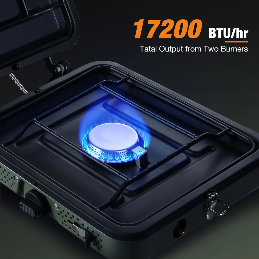 2 Burner Camping Stove with Windscreen