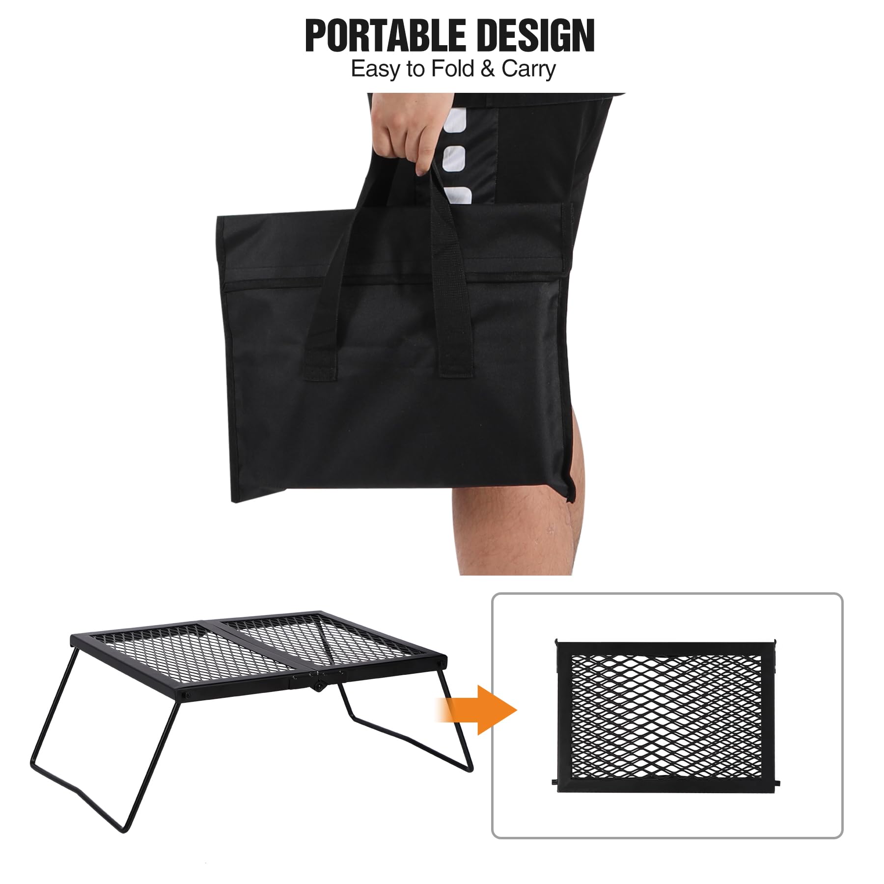 Portable Folding Steel Campfire Grill Grate