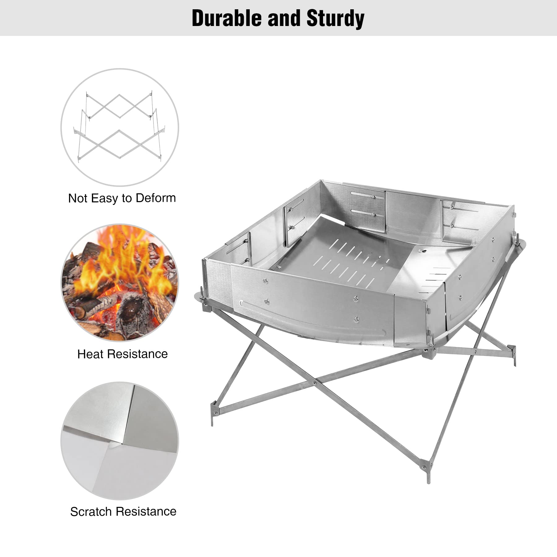 Camp Travel Firepits with 4 Wind Shields