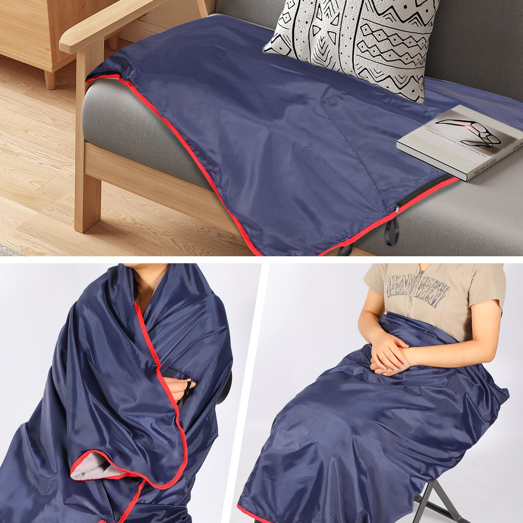 Manta impermeable para exteriores con forro polar cálido 