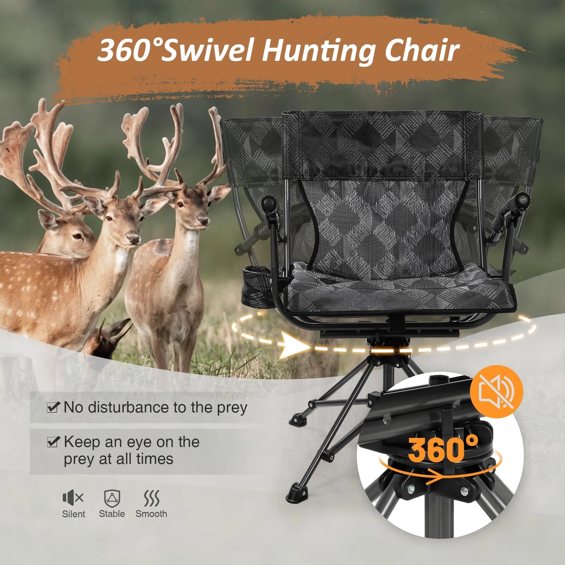 Silla de caza giratoria de 360 ​​grados REDCAMP para persianas