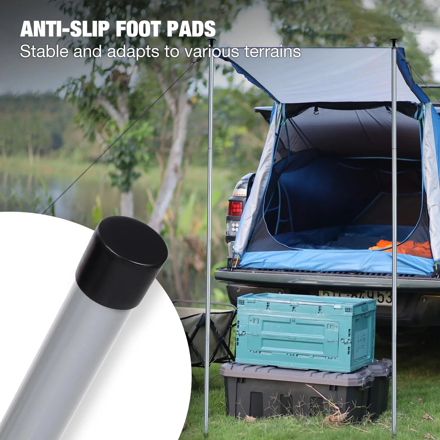 Aluminum Adjustable Telescoping Tarp Poles