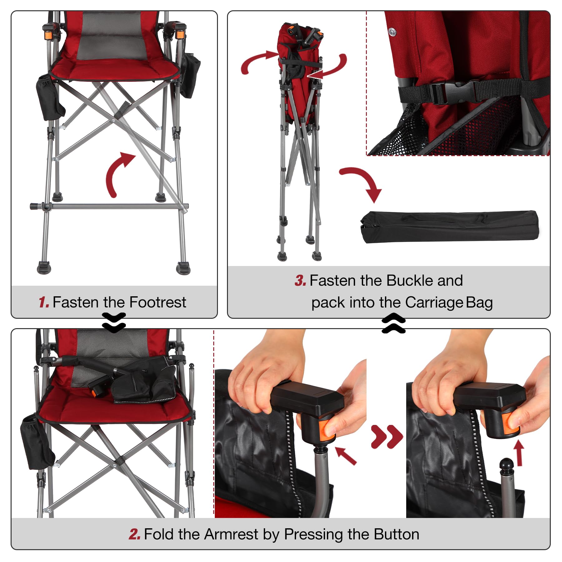Extra Tall Folding Chair with High Back