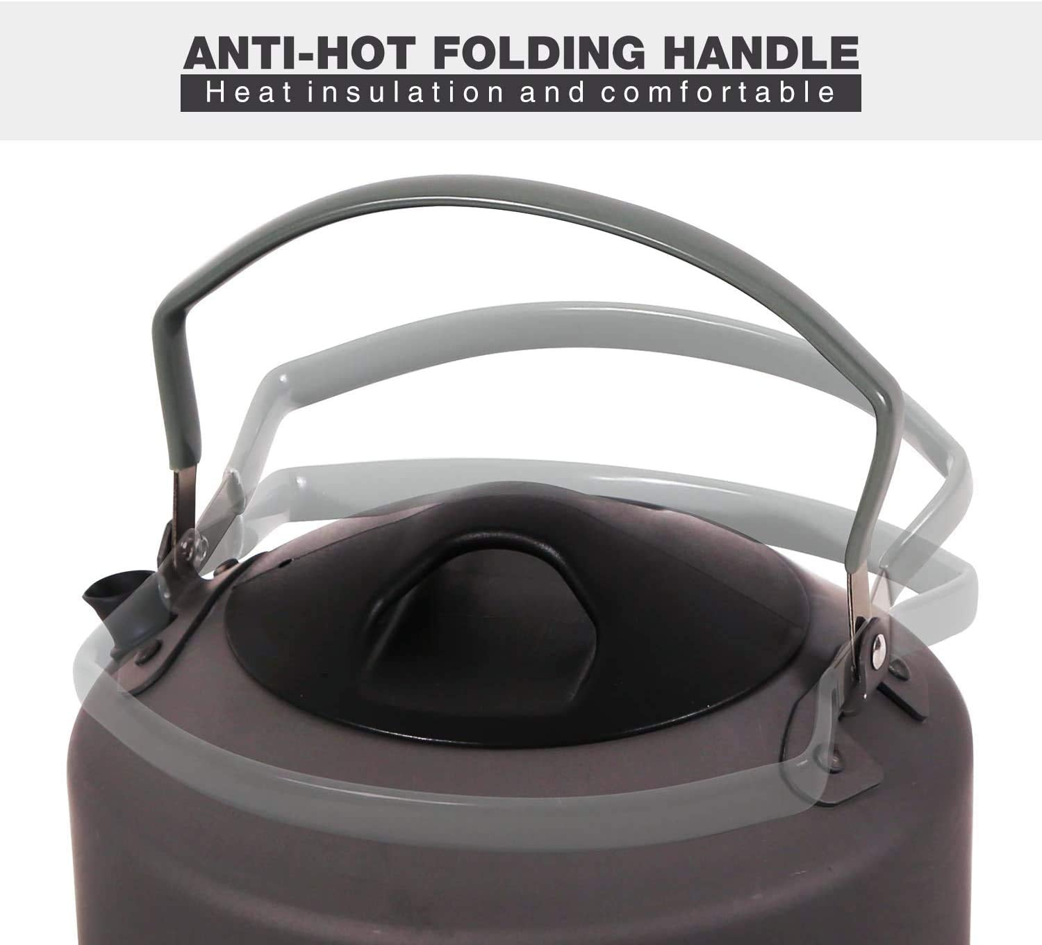 REDCAMP Aluminum Outdoor Camping Kettle with Carrying Bag