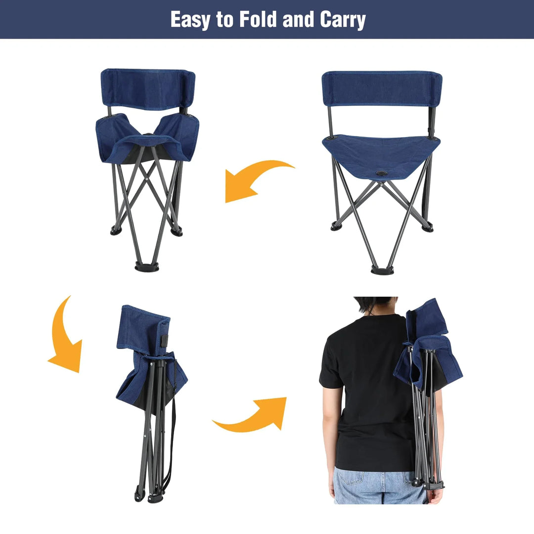 Paquete de 2 sillas de camping con trípode 