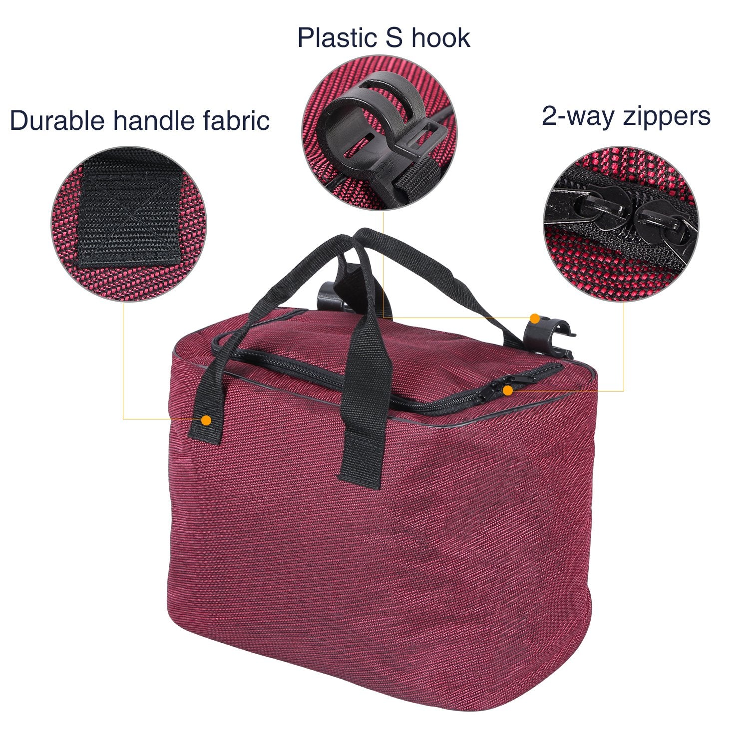 15L Soft Beach Cooler Bag for Utility Wagon, Wine Red