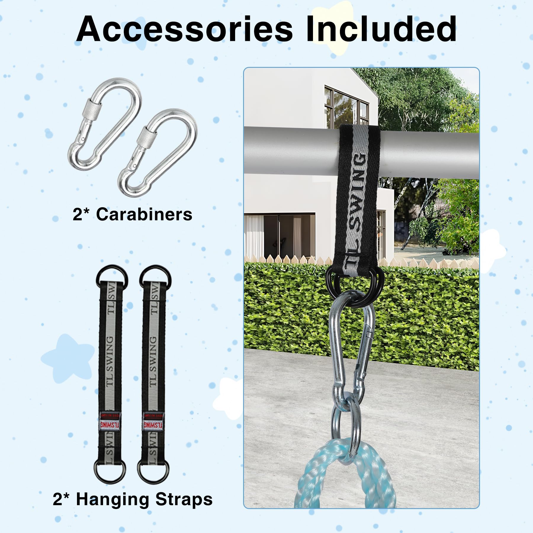 3 in 1 Toddler Swing for Outside Tree,Blue Green Pink