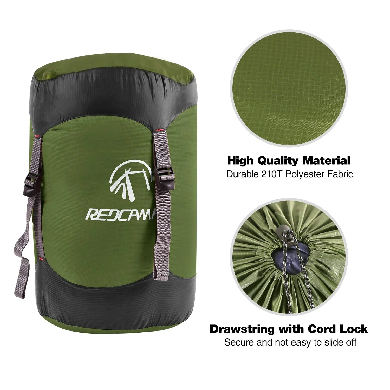 Nylon Compression Stuff Sack, 10L/17L/27L/40L Lightweight Sleeping Bag Compression Sack Great for Backpacking, Hiking and Camping,Blue/Yellow/Army Green
