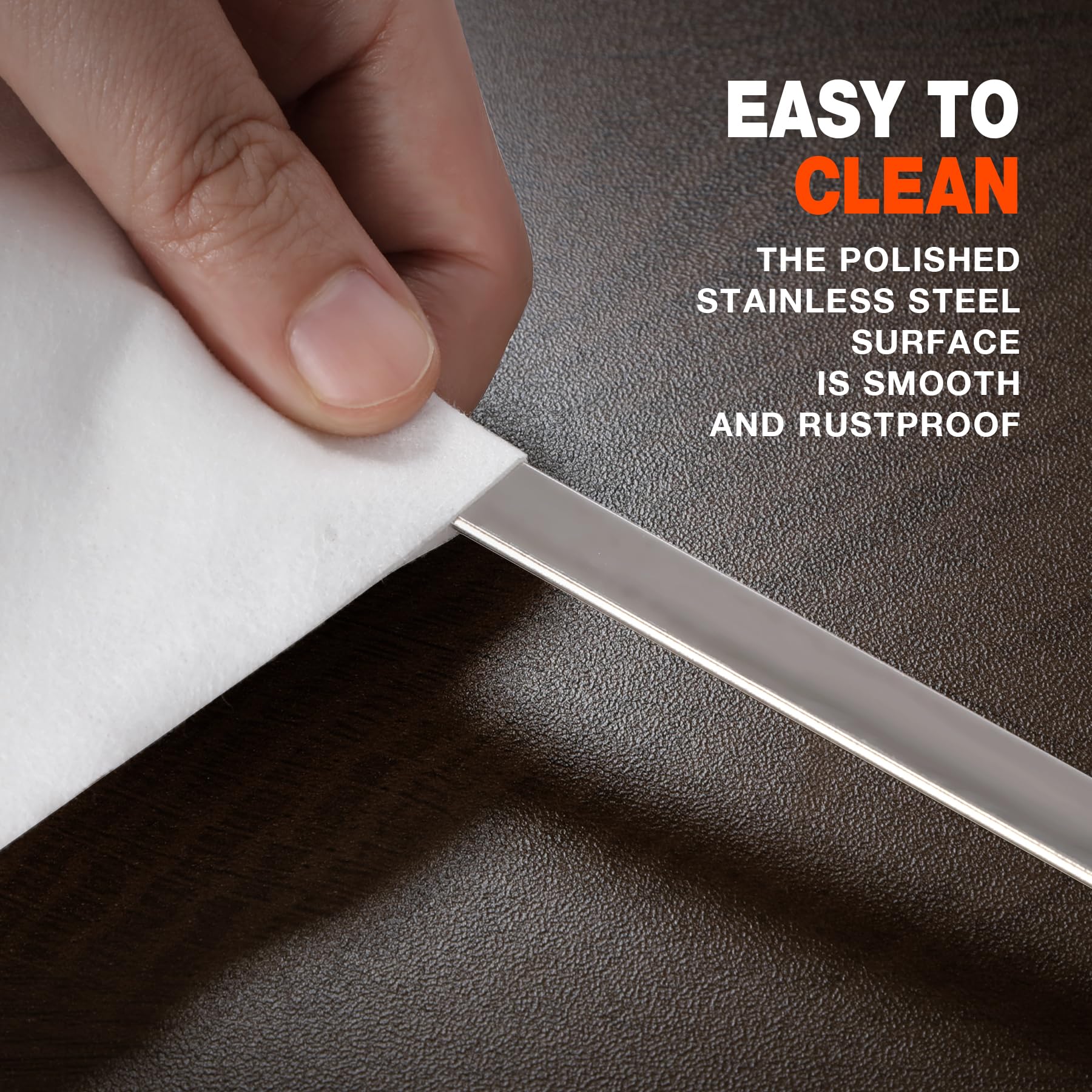 17" Premium Flat Stainless Steel BBQ Skewers with Wooden Handles