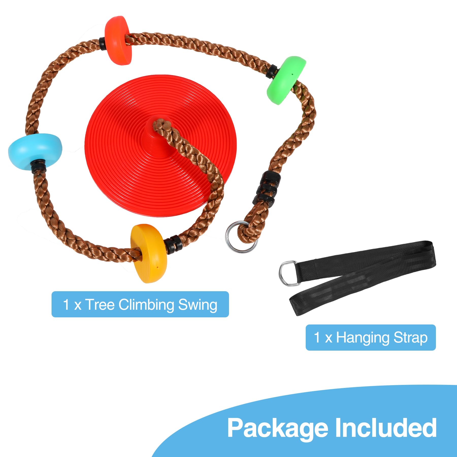 Heavy Duty Disc Climbing Rope Swing with Platforms