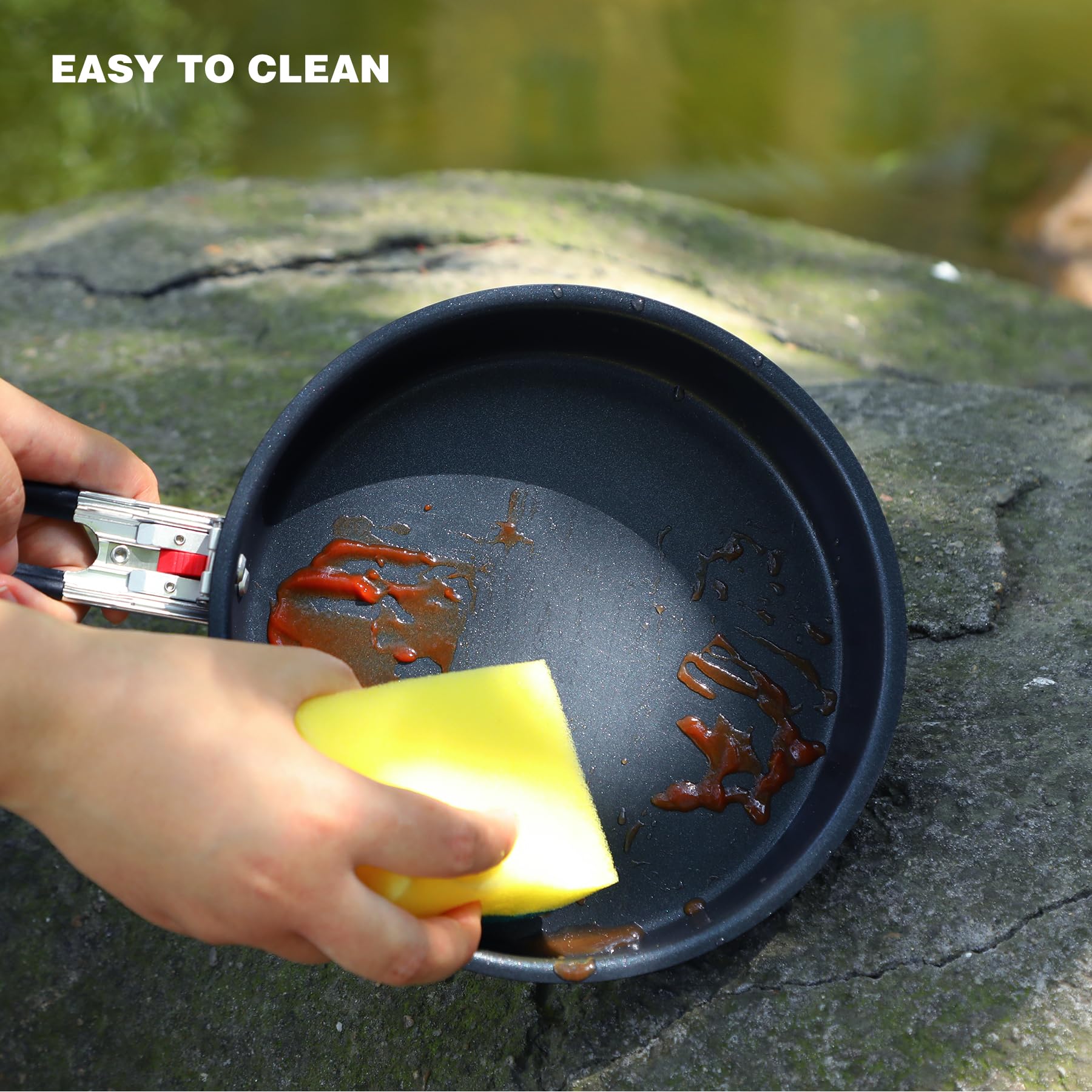 Camping Cookware Mess Kit with Folding Handle