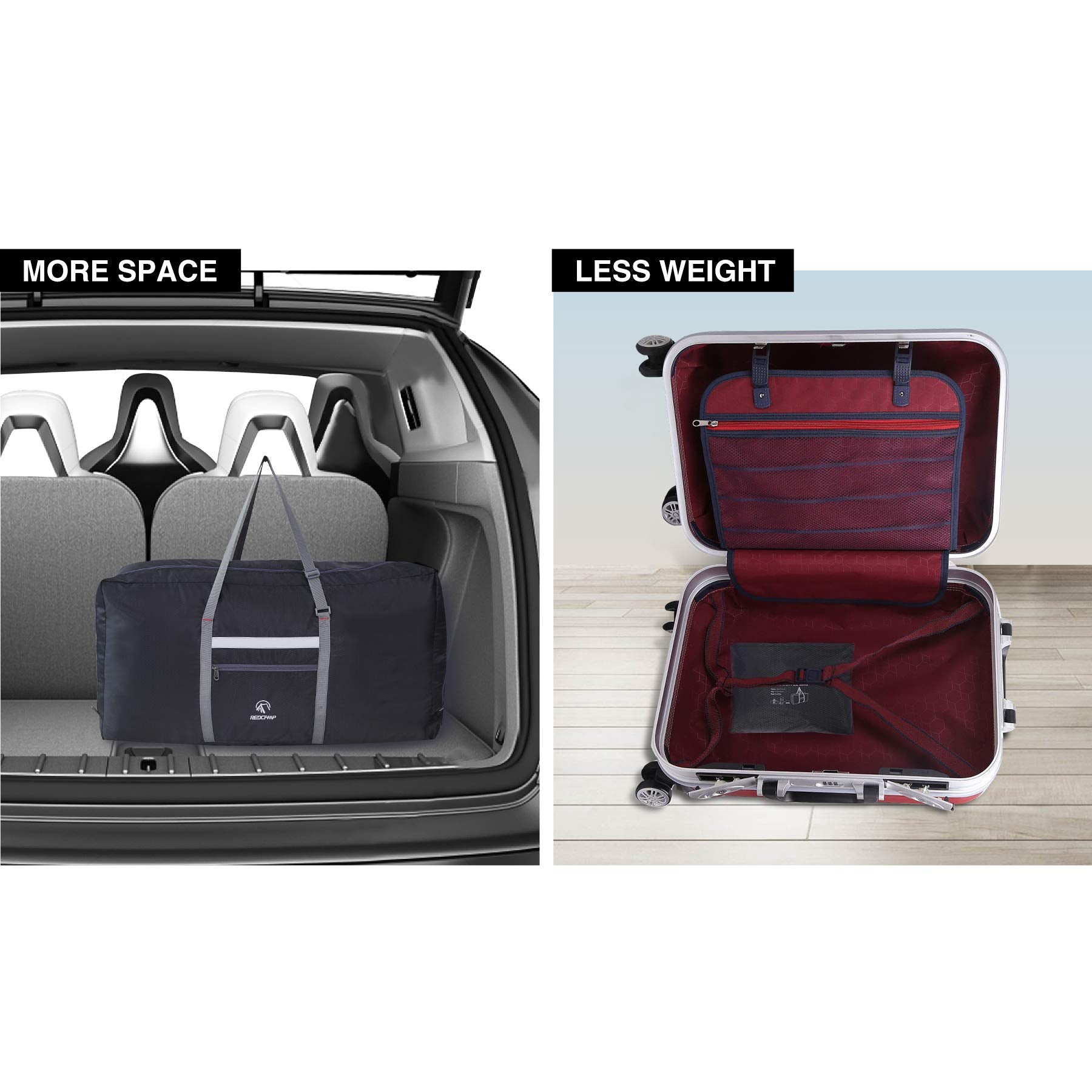 Grand sac de voyage pliable 75/96 L, sac de sport léger