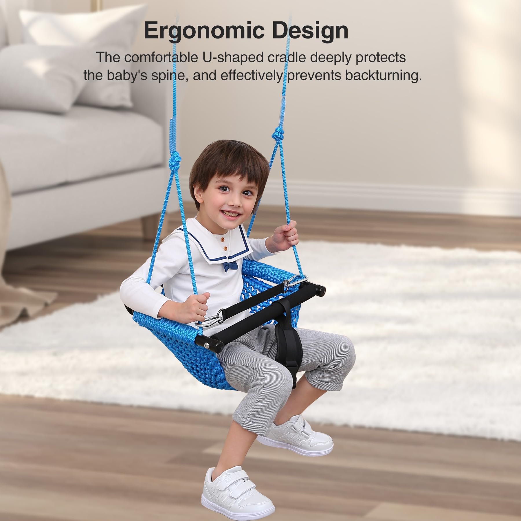 Hand-Woven Adjustable Rope Swing Seat