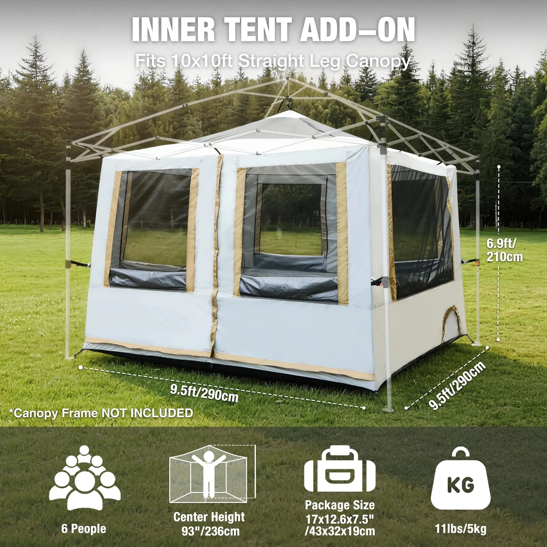 10ft Pop-Up Canopy Inner Screen Tent