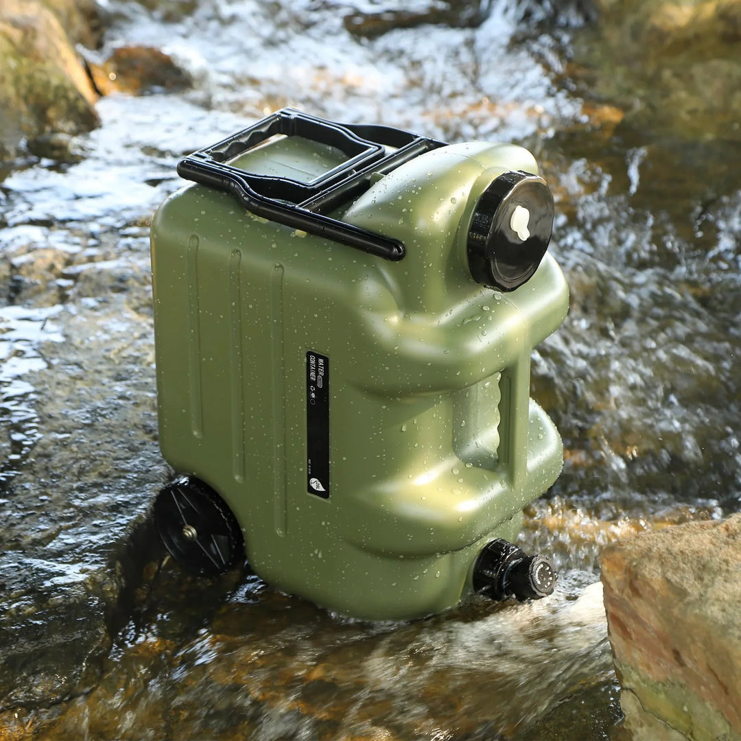 7.4 Gal Water Container with Wheels & Folding Handle