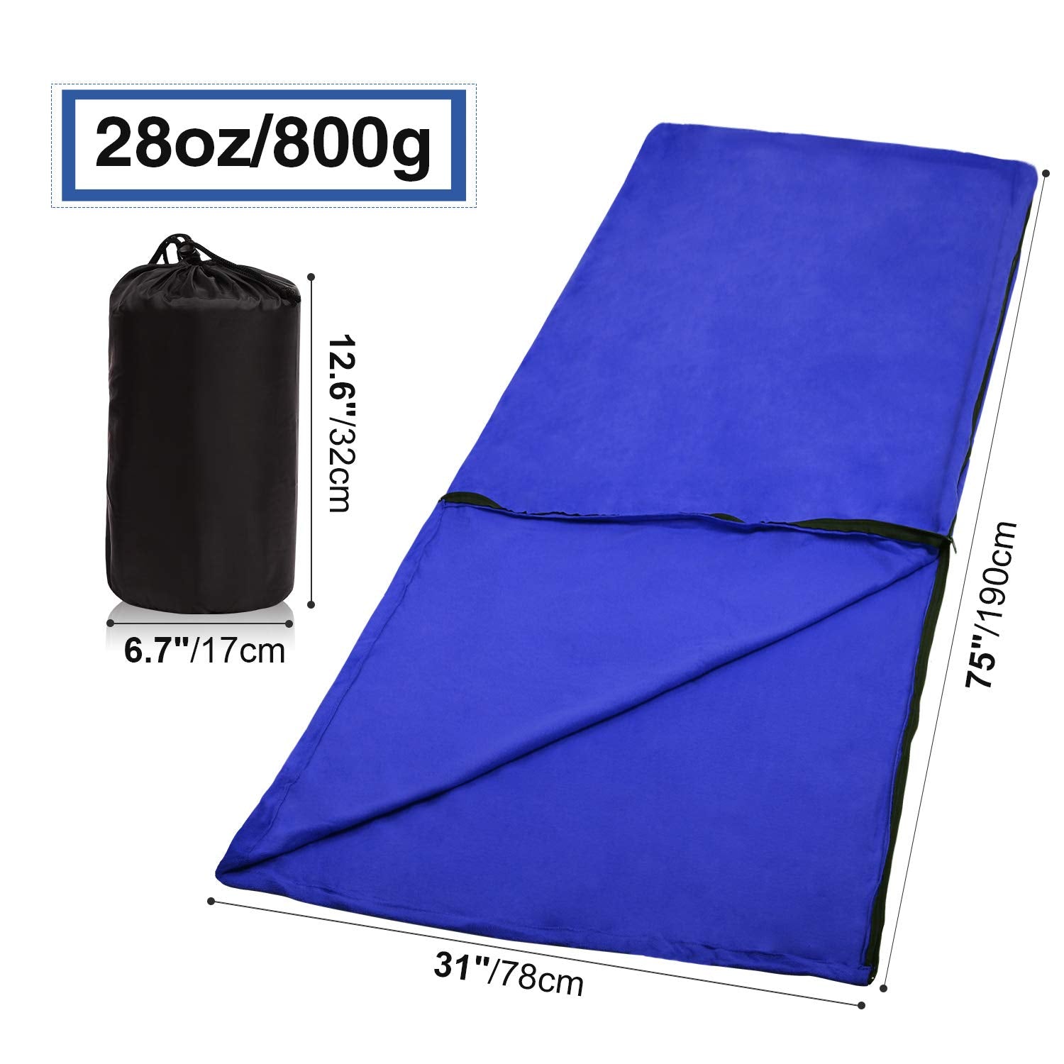 Warm Fleece Sleeping Bag Liner for Camping